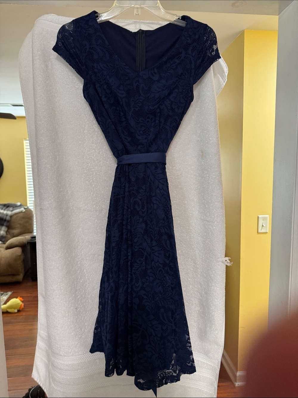 Women's Navy Lace Fit-and-Flare Dress and Red Dress Included LOT OF 2 XS